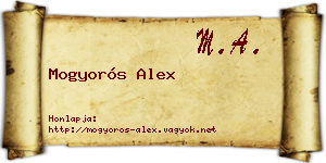 Mogyorós Alex névjegykártya