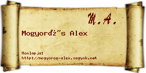Mogyorós Alex névjegykártya
